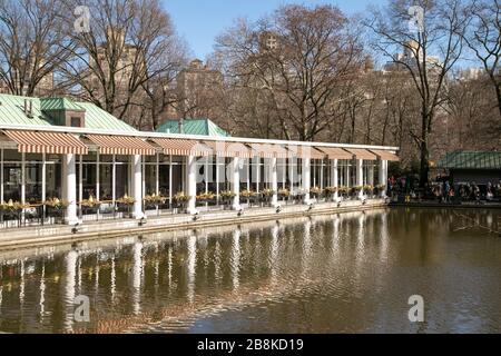 Il ristorante Boathouse a Central Park, New York City. Foto Stock