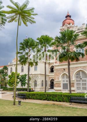 Palme in un cortile presso il Sultan Abdul Samad Building Kuala Lumpur Malesia. Foto Stock