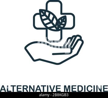 Icona Medicina alternativa. Semplice elemento linea alternativo Medicina simbolo per modelli, web design e infografica Illustrazione Vettoriale