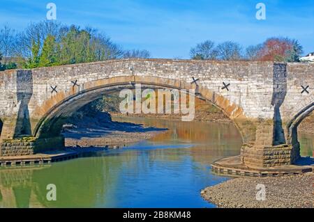 Aylesford, Kent, River Medway, Ponte Vecchio, Foto Stock