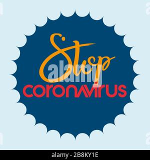 Romanzo coronavirus COVID-19 - testo e simbolo. Focolaio di coronavirus cinese, sindrome respiratoria mediorientale coronavirus. Illustrazione Vettoriale