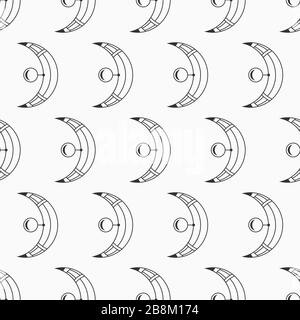 Schema astratto di simboli geometrici sacri senza giunture. Struttura moderna ed elegante. Stile lineare. Sfondo vettoriale monocromatico. Illustrazione Vettoriale