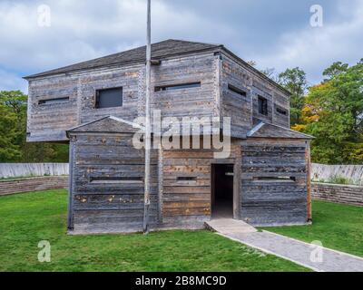 Fort Holmes, Mackinac Island State Park, l'isola di Mackinac, Michigan. Foto Stock