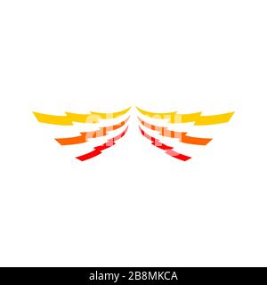 Disegno dell'illustrazione del logo Wing Thunderbolt. Vettore EPS 10. Foto Stock