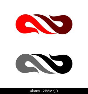 Modello di logo Swoosh Infinity disegno dell'illustrazione. Vettore EPS 10. Foto Stock