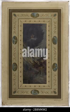 Schizzo per il comune di Saint-Maur-des-Fosses: Psiche fatto l'amore. Edouard Michel-Lançon. Esquisse pour la mairie de Saint-Maur-des-Fossés : Psyché livrée à l'amour. Huile sur toile. 1883. Musée des Beaux-Arts de la Ville de Paris, Petit Palais. Foto Stock