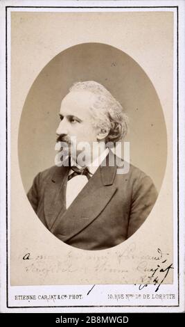 AUTORITRATTO DI ETIENNE CARJAT, CARTA (IN BUSTO) ETIENNE CARJAT (1828-1906). Autoportrait, carte de visite (en buste). Parigi, musée Carnavalet. Foto Stock