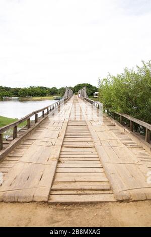 Ponte sul fiume Miranda nel Passo do Lontra, Corumbá, Mato Grosso do sul, Brasile Foto Stock