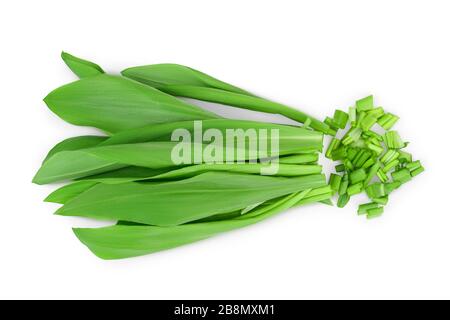 Rambson mazzetto vegetale isolato su sfondo bianco con tracciato di ritaglio e profondità di campo completa, vista dall'alto. Disposizione piatta Foto Stock