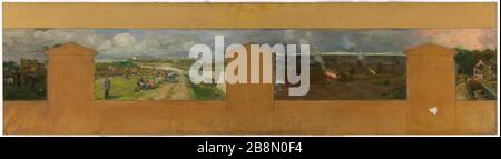 Schizzo per la città di Vanves: Vista di Vanves con forte Vanves Paul Léon Félix Schmitt (1856-1902). "Vue de Vanves avec Fort de Vanves". Esquisse pour la mairie de Vanves (Hauts-de-Seine). Musée des Beaux-Arts de la Ville de Paris, Petit Palais. Foto Stock