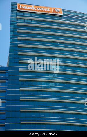 Edificio Bankwest visto a Perth, Australia Occidentale. Foto Stock