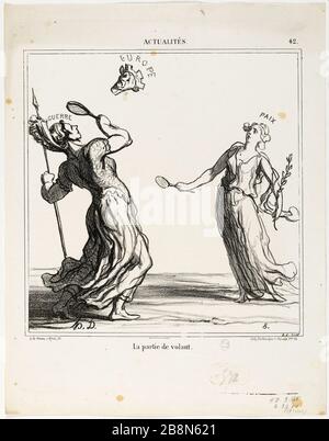 News n° 42: La parte della ruota Honoré Daumier (1808-1879). "Actualités n°42: La partie de volant". Parigi, musée Carnavalet. Foto Stock