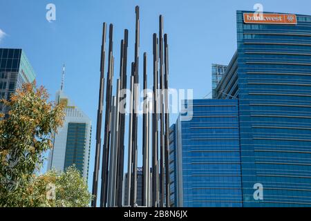 Edificio Bankwest visto a Perth, Australia Occidentale. Foto Stock