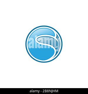 Logo Circle Bird, modello con logo grafico swan. Illustrazione Vettoriale