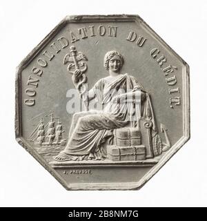 Sicurezza commerciale: Assicurazione reciproca e premi fissi contro il fallimento, XIX secolo Prévost, J. 'la Sécurité commerciale : assicurazioni mutuelles et à primes fixes contre les faillites, XIXe siècle'. Alliage. Parigi, musée Carnavalet. Foto Stock