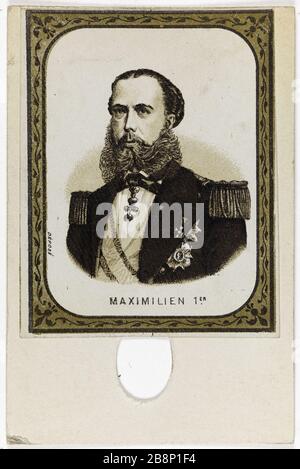 Ritratto di Massimiliano i (1822-1867), imperatore del Messico e fratello dell'imperatore Francesco Giuseppe i d'Austria. Anonyme. Portrait de Maximilien Ier (1822-1867), empereur du Mexique et frère de l'Empereur François-Joseph Ier d'Autriche. Carte de visite (recto). Tirage sur papier albuminé. 1860-1890. Parigi, musée Carnavalet. Foto Stock