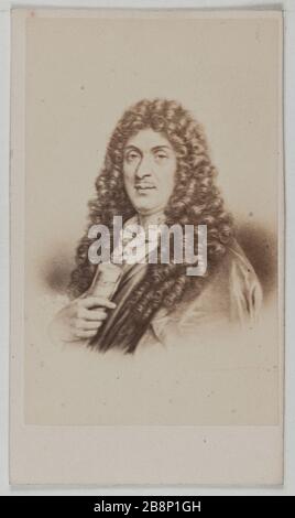 Ritratto di Jean-Baptiste Lully, (1633-1687), (compositore) Ritratto di Jean-Baptiste Lully (1633-1687), compositeur français. Carte de visite (recto). Anonima fotographie. Tirage sur papier albuminé. 1860-1890. Parigi, musée Carnavalet. Foto Stock