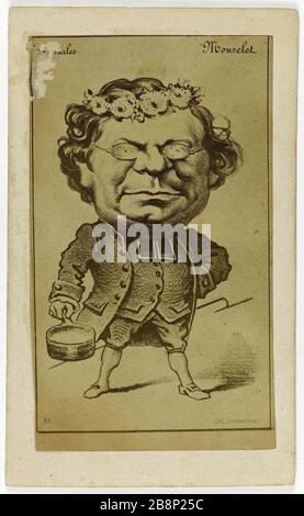 Ritratto di Carlo Monselet (1825-1888), scrittore e gastronomo. Ritratto di Carlo Monselet (1825-1888), lettérateur et gastronome. Carte de visite (recto). Tirage sur papier albuminé. 1860-1890. Anonima fotographie. Parigi, musée Carnavalet. Foto Stock