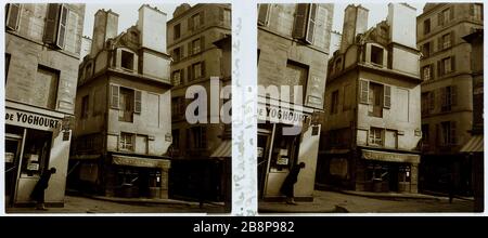 STRADA di strada scalded-SAINT-GERMAIN E ABBAZIA, 6 ° DISTRETTO Rue de l'Echaudé-Saint-Germain et Rue de l'abbaye, 6 ° arrondissement. 1931. Anonima fotographie. Parigi, musée Carnavalet. Foto Stock