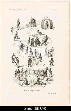 Pantheon Diavolo a Parigi: Poesia, Filosofia, Letteratura [Balzac LOAD Ritratto] Bertall (Albert d'Arnoux, dit) (1820-1882). Leblanc, Félix Ferdinand Clément (1822-1867). "Panthéon du diable à Paris: La Poésie, la Philosophie, la Littérature [Ritratto Charge de Balzac]". Balzac, Honoré de (1799-1850). Hugo, Victor (1802-1885). Dumas, Alexandre (1802-1870). Gravure. 1846. Parigi, Maison de Balzac. Foto Stock