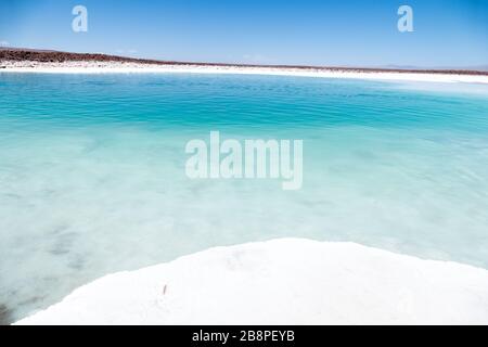 Lagune nascoste di Baltinache o sette lagune, uno dei luoghi segreti del deserto di Atacama, Cile Foto Stock