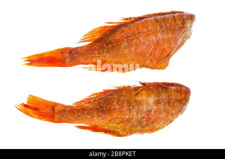 Basso di mare rosso affumicato caldo. Foto di Stuio. Foto Stock