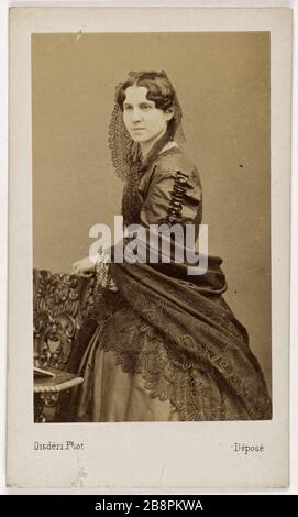 Ritratto di Suzanne Marie Roselia Rousseil (1840- dopo il 1911) (attrice) Ritratto di Marie Suzanne Rosélia Rousseil, (1840- après 1911), attrice. Carte de visite (recto). Photographie d'André Didéri (1819-1889). Tirage sur papier albuminé, 1860-1890. Parigi, musée Carnavalet. Foto Stock