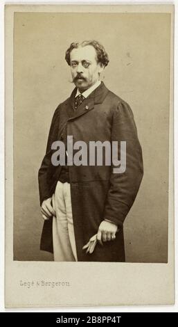 Ritratto di Aurelien Scholl (1833-1902), (scrittore, pubblicista) Legé & Bergeron. Portrait d'Aurélien Scholl, (1833-1902), écrivain, publiciste. Carte de visite (recto). Tirage sur papier albuminé, 1860-1890. Parigi, musée Carnavalet. Foto Stock