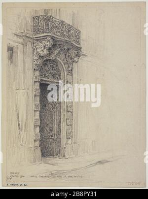 Chenizot Hotel, 51 rue Saint Louis en l'Ile, 1926 Gustave Ferdinand Boberg (1860-1946), architecte suédois. L'Hôtel Chenizot, 51 rue Saint Louis en l'Île. Crayon. Parigi (IVème arr.), 1926. Parigi, musée Carnavalet. Foto Stock