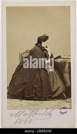 Ritratto della Principessa Mathilde Bonaparte (Principessa Demidov) (1820-1904) Ritratto de la Princesse Mathilde Bonaparte (Princesse de Demidoff), (1820-1904). Carte de visite (recto). Photographie de Didéri & Cie Tiragesur papier albuminé. 1860. Parigi, musée Carnavalet. Foto Stock