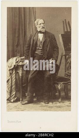 Ritratto di Alexander Decamps, 1803-1860, pittore Ritratto d'Alexandre Decamps (1803-1860), peintre français. Carte de visite (recto). Fotografia d'André Adolphe Eugène Disdéri (1819-1889). Tirage sur papier albuminé. 1860-1890. Parigi, musée Carnavalet. Foto Stock