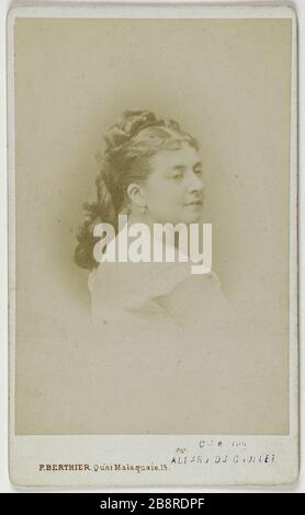 Ritratto di Leonide Leblanc, (1842-1894), (attrice) Ritratto di Léonide Leblanc (1842-1894), attrice. Carte de visite. Entre 1860 e 1890. Photographie de Paul-Marcellin Berthier. Parigi, musée Carnavalet. Foto Stock