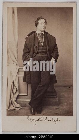 Ritratto di Luguet Rene (R. Bénéfand dice), (1813-1904), (attore) Ritratto de René Luguet (R. Bénéfand, dit) (1813-1904), acteur. Carte de visite (recto). Photographie de Franck (François Gobinet de Villechole, dit). Tirage sur papier albuminé. 1860-1890. Parigi, musée Carnavalet. Foto Stock