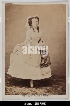 Ritratto di Lemercier L. (cantante e attrice) Ritratto de L. Lemercier, chanteuse ou attrice. 1860-1890. Carte de visite (recto). Tirage sur papier albuminé. Photographie de Mayer frères et Pierson. Parigi, musée Carnavalet. Foto Stock