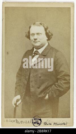 Ritratto di Carlo Monselet (1825-1888), scrittore e gastronomo. Ritratto di Carlo Monselet (1825-1888), lettérateur et gastronome. Carte de visite (recto). Tirage sur papier albuminé. 1860-1890. Photographie de Carjat & Cie Paris, musée Carnavalet. Foto Stock