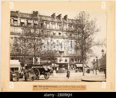 368. Luogo del teatro francese, con l'Avenue de l'Opera sulla destra. - cl. 948. Piazza della Fontana del teatro francese, 1 ° arrondissement, Parigi 'Fontaine de la Place du Théâtre-Français, Parigi (Ier arr.)'. Photographie d'Hippolyte Blancard (1843-1924), vers 1890. Parigi, musée Carnavalet. Foto Stock