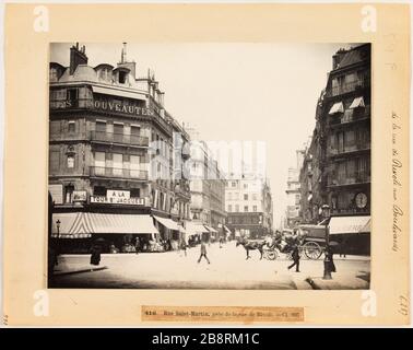 Da Rue de Rivoli a Boulevards / 416 Rue Saint-Martin, vicino a Rue Rivoli. - cl. 995 Rue Saint-Martin, vicino a Rue de Rivoli, 3° e 4° arrondissement, Parigi 'Rue Saint-Martin, près de la rue de Rivoli, Parigi (III-IVème arr.)'. Photographie d'Hippolyte Blancard (1843-1924), vers 1890. Parigi, musée Carnavalet. Foto Stock