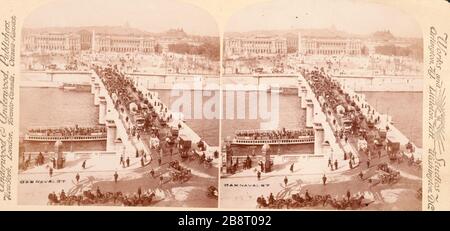 PONTE E LUOGO DI CONCORDE le pont et Place de la Concorde, de la Chambre de Députés, vue stéréoscopique. Parigi, musée Carnavalet. Foto Stock