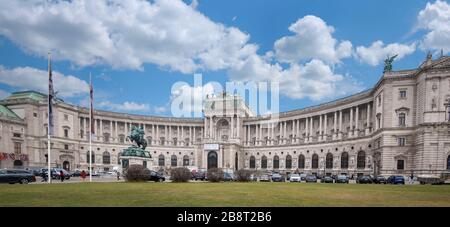 Vienna, Austria. Neue Burg Museum complesso parte del Palazzo imperiale Hofburg nel centro di Vienna. Foto Stock