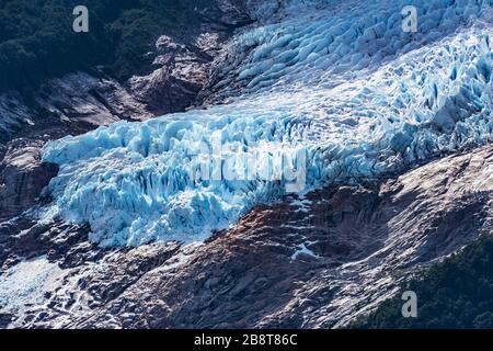 Ghiacciaio Balmaceda all'estremità settentrionale di Last Hope Sound Foto Stock