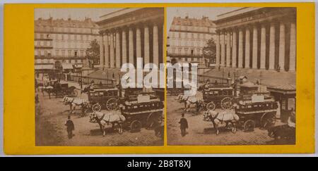 Palais de la Bourse, 2 ° distretto, Paris Palais de la Bourse, Parigi (IIème arr.). Anonima fotographie. Vue stéréoscopique sur papier albuminé, 1850-1900. Parigi, musée Carnavalet. Foto Stock