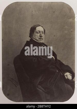 Ritratto di Gioacchino Rossini (1792-1868), compositore francese. Ritratto di Gioacchino Rossini (1792-1868), compositeur français. Photographie d'Adrien Alban Tournachon (dit Nadar Jeune). Tipo di contorno. 1850-1868. Parigi, musée Carnavalet. Foto Stock