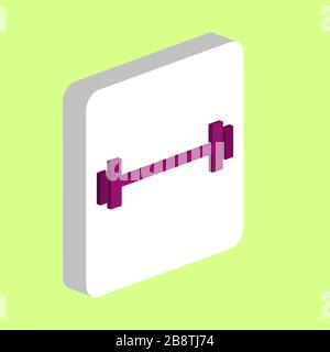 Sollevamento pesi icona del vettore semplice Barbell. Modello di disegno del simbolo dell'illustrazione per l'elemento dell'interfaccia utente mobile Web. Pittogramma isometrico a colori perfetto su bianco 3d Illustrazione Vettoriale