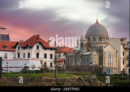 Chiesa ortodossa russa a Biarritz, Francia, costruita nel 1892, Pirenei Atlantici, Aquitania, Francia Foto Stock