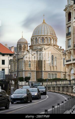 Chiesa ortodossa russa a Biarritz, Francia, costruita nel 1892, Pirenei Atlantici, Aquitania, Francia Foto Stock