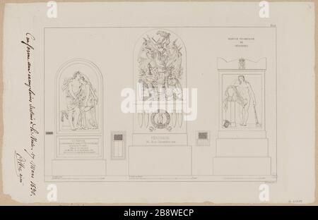 Elevazione di tre tombe di Père Lachaise. Foto Stock