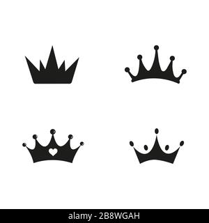 collezione corone di quolità. Set collezione icone Royal Crown. Corona d'epoca. Illustrazione vettoriale Illustrazione Vettoriale
