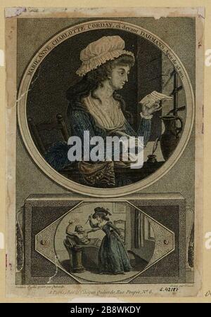 Marie Anne Charlotte Corday prima Darmans, di 25 anni Foto Stock