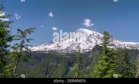 un colpo pomeridiano di mt rainier nello stato di washington dell'us Foto Stock