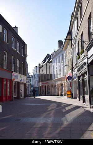 Empty Norwich Street a causa di Coronavirus, Norwich UK Marzo 2020 Foto Stock